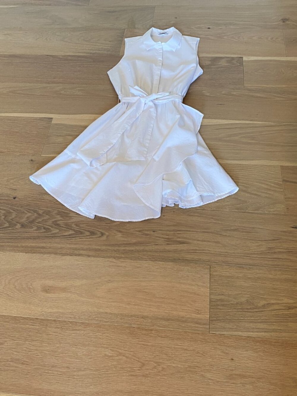 Express White Boyfriend Poplin Portofino Mini Shirt Dress Size Medium - Picture 2 of 9